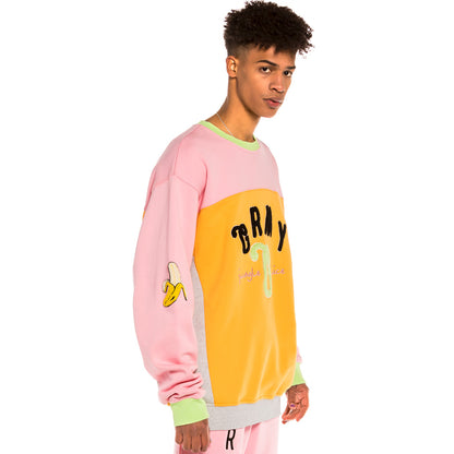 GRIMEY JUNGLE PUNCH BICOLOR CREWNECK PINK