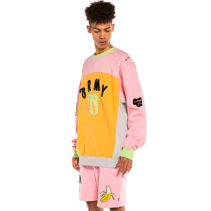 GRIMEY JUNGLE PUNCH BICOLOR CREWNECK PINK