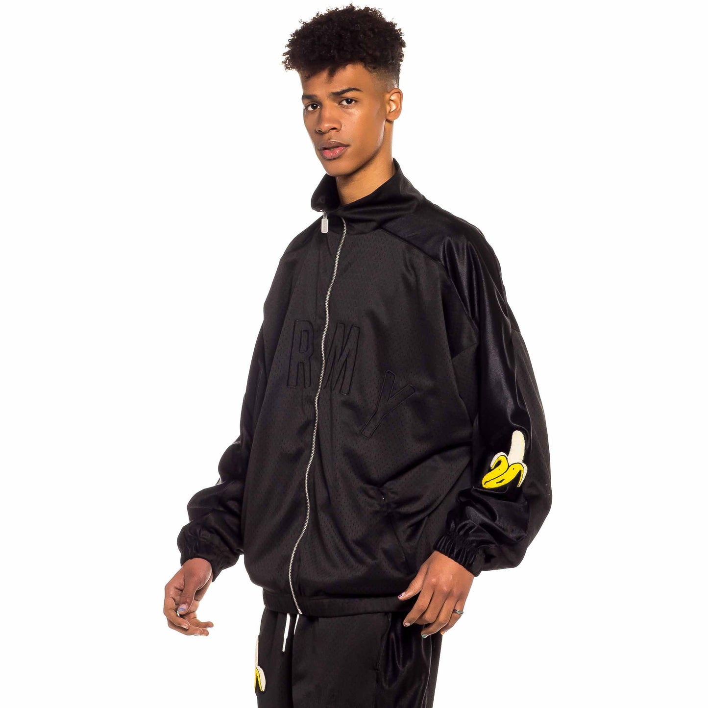 GRIMEY JUNGLE PUNCH MESH TRACK JACKET BLACK