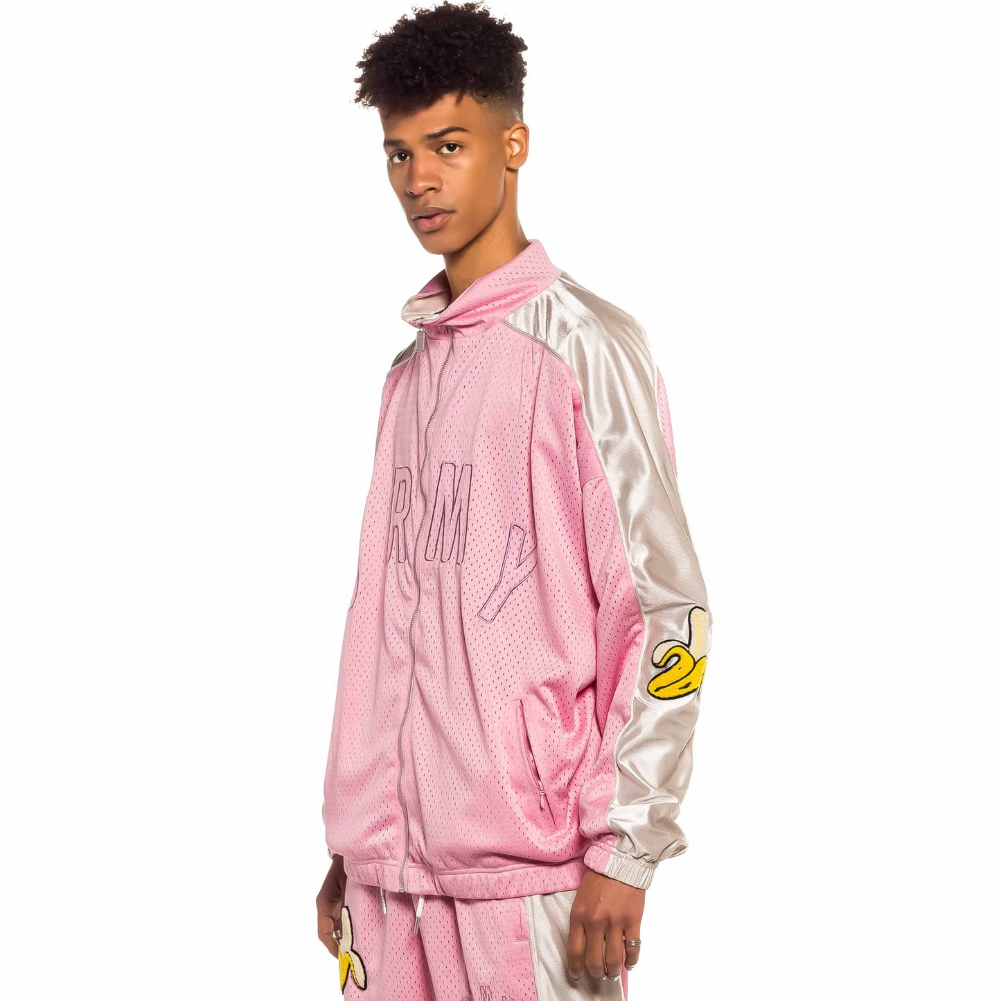 GRIMEY JUNGLE PUNCH MESH TRACK JACKET PINK