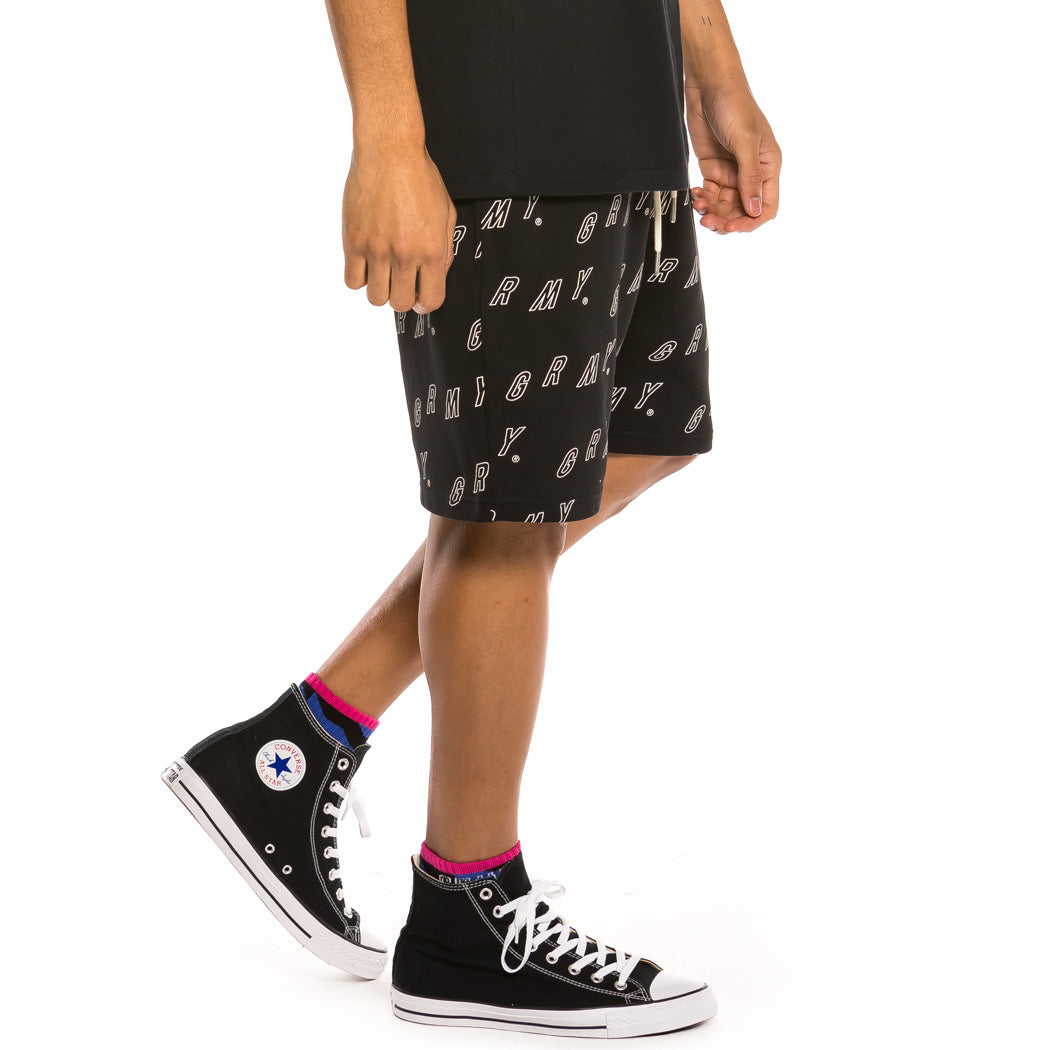 GRIMEY URMAH DOJO ALL OVER SWEAT SHORT BLACK