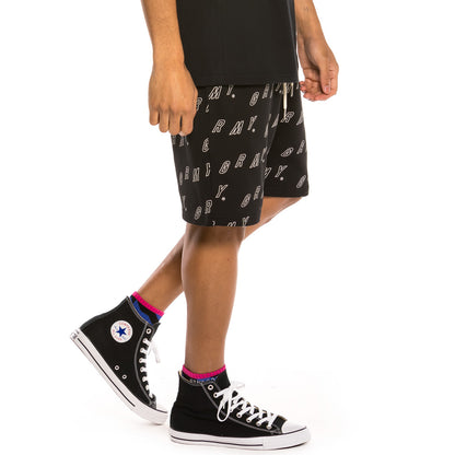 GRIMEY URMAH DOJO ALL OVER SWEAT SHORT BLACK