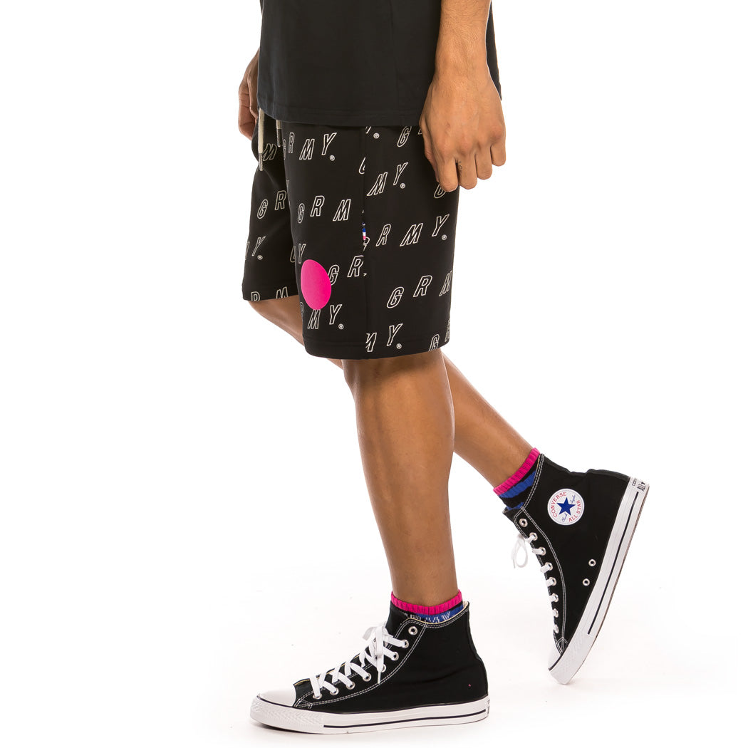 GRIMEY URMAH DOJO ALL OVER SWEAT SHORT BLACK