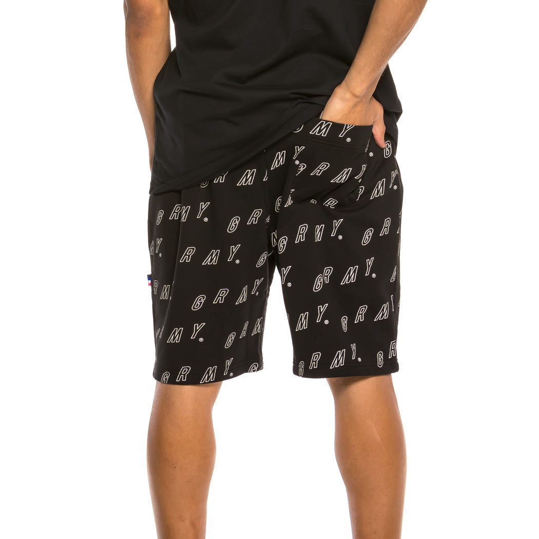 GRIMEY URMAH DOJO ALL OVER SWEAT SHORT BLACK